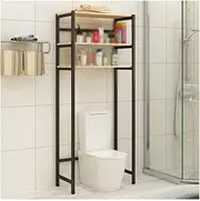 Sturdy 3-Tier Washing Machine Rack, Large Capacity Toilet Shelf, Flip Cover Save Space Floor Top Storage Corner Commode Shelf Balcony