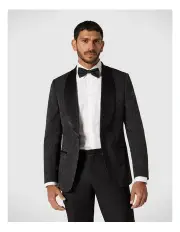 [Politix] Slim Stretch Paisley Jacquard Tuxedo in Black
