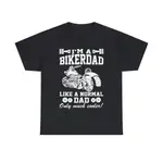 BIKER DAD T 恤男式搞笑摩托車父親節生日自行車摩托車我是 A