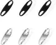 (3PCS Black+3Pcs White) Zipper Pull Replacement, Premium Zipper Lock, Upgraded Z