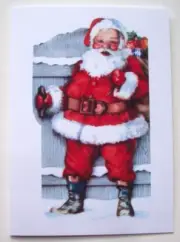 Jolly Santa Claus Retro Christmas greeting card