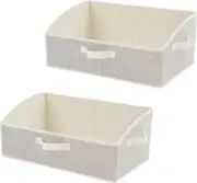 Trapezoid Storage Baskets for Shelves, Closet Woven Fabric Organizer Bin and Clo