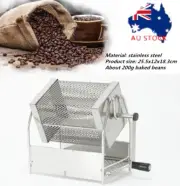 Manual Coffee Roaster Stainless Steel Drum Type Coffee Bean Nuts Roaster Machine