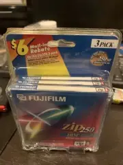 FUJIFILM ZIP 250MB IBM Formatted Disk 3 Pack Storage Files Data NEW In Package