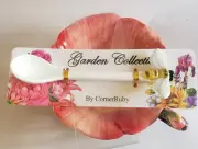 Corner Ruby Garden Collection Ceramic Tea Cup Saucer Set with Bee Spoon
