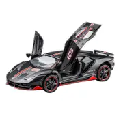 Catzon 1:32 Track Paint LP770 Alloy Car Model with Pull-Back Functionality and Sound Light Effects-BlackRed