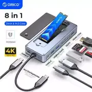 ORICO USB C HUB w/ M.2 SSD Enclosure 8 in 1 Docking Station 4K 60Hz HDMI PD100W