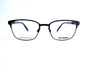 New Steve Madden Matte Brown Metal Rectangular Glasses Black Temples 53 19 145