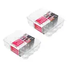 2 X 12 Grids Crystal Egg Storage Container Fridge Pantry Organiser Holder Tray