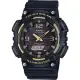 【CASIO】環保太陽能數字雙顯設計腕錶-黑金(AQ-S810W-1A3VDF)