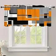 DOTOOMA 54x18 Inches Geometry Modern Window Treatment Valance Abstract Grey Kitchen Blackout Drapes Bathroom Bedroom Living Room Polyester Fabric Curtains Decorations Supplies