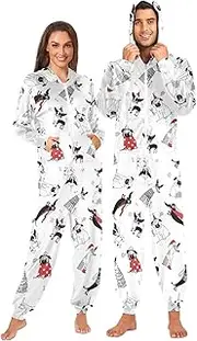 [Joisal] Christmas Butterfly Snowflakes One Piece Pajama with Pocket Adult Onesies Women, Adult Pajamas Small