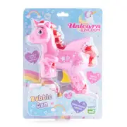 Kingdom Bubble Gun Unicorn Shaped with Bottle Solutions and LED Light Up Ages 3+