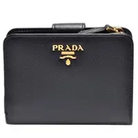 在飛比找momo購物網優惠-【PRADA 普拉達】SAFFIANO METAL經典金色金