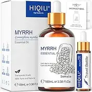 HIQILI Pure Myrrh Essential Oil - Premium Home Scented Oil for Diffuser, Massage, Bath, DIY Candle, Perfume - 100ML