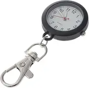 [OATIPHO] 1pc Nurse Watch Keychain Pocket Watch Pin Reel Nursing Lapel Watch Second Hand Clip Watches Pocket Watches for Men Digital Watch Holder Stop Buckle Material: Stainless Steel Black