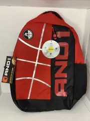 AND1 Basketball Backpack Black & Red 50lbs 16" Laptop Sleeve Book Bag (NEW)