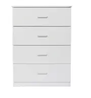 Design Square Modern 4-Drawer Chest Tallboy Storage Cabinet - White