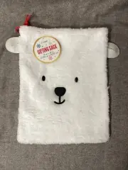 New! Target Bullseye Playground Reusable Fabric Polar Bear Gifting Sack 11"x14"