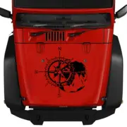 Black Earth Compass Graphics Vinyl Sticker for Truck SUV Car Hood Body Side Door (for: Mitsubishi)