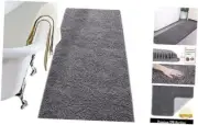 Luxury Bathroom Rug Shaggy Bath Mat 24 x 70 Inch, Washable Non 24''x70'' Grey