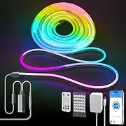 ALITOVE 10M Neon Rope Lights Kit with Music Sync DIY Color Effects RGB IC Neon LED Strip Light Outdoor Waterproof LED Rope Lights for Home Garden Commercial Area and Festival Decoration Lighting
