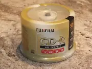 50 Discs Fujifilm CD-R 80min 700MB up to 40X Write Speed BRAND NEW SEALED