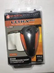 Shock Doctor 335 Ultra Pro Boxer Compression Shorts M 32/34 Carbon Flex Cup L