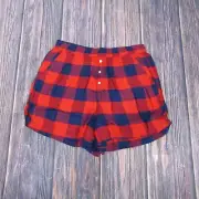 Aerie NEW NWT Womens Medium Red Blue Plaid Pajama Shorts PJ Sleep