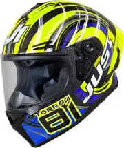 Just1 J-GPR Torres Replica Carbon Helmet, blue-yellow, Size S for Men Blue Yellow