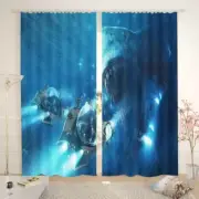 Planet Partially Dark 3D Curtain Blockout Photo Printing Curtains Drape Fabric