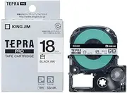 King Jim SS18K Tepra PRO Tape Cartridge, 1 Piece, 0.7 inches (18 mm), White Label/Black Character, Length 22.8 ft (8 m)