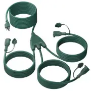 1 to 3 Splitter Extension Cord 24 ft End to End36 ft Total Multi-Outlet Power...
