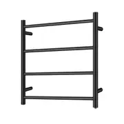 Stainless Steel Electric Heated Towel Rail Rack Ladder 4 Round Bars Black