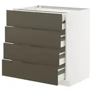 METOD / MAXIMERA base cb 4 frnts/2 low/3 md drwrs, white/Havstorp brown-beige, 80x60x80 cm