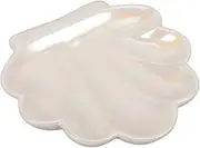 Alipis Beautiful Ceramic Jewelry Ring Storage Tray Shell Shape Trinket Holder for Decor