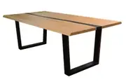VI Dorian Solid Timber Top Metal Base Coffee Table