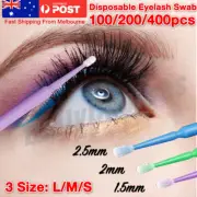 100pcs S/M/L Disposable Eyelash Swab Applicator Micro Mascara Brush Extension