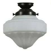 Derby Opal Matte 9&quot; Shade w 4 1/4&quot; Black Batten Fix Light