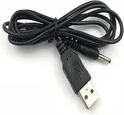 JR Joyreap USB 2.0 A Male to DC 3.5x1.35 mm 5 Volt DC Barrel Jack Power Cable 4FT 120CM Black (Max 2.5 Ampere Power Cable, Center PIN Positive)