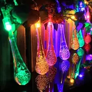 T-SUN 30 LED Solar String Lights, Water Drop Shaped Fairy String Light Christmas Light, Multi-Color Indoor Outdoor Landscape Decorative Lights for Garden, Wall, Yard, Tree, Camping, Party, Home