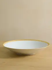 [L'Objet] L'Objet - Neptune Large Gold-plated Porcelain Bowl - White - One size One size White