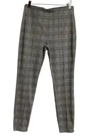 Tahari Pants Womens Medium Black Gray Windowpane Flat Front Taper Suit Business