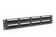 Cat5e 48 Ports UTP Patch Panel Frame 50U Electroplate by Aucas Dust-Proof Cap