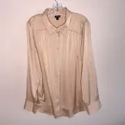 Torrid Shirt Womens 2X Tan Button Up Blouse Career Work Professional Top