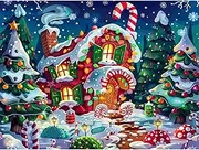 xackcme Christmas Paint by Numbers for Adults - Snowy Landscape on Canvas, DIY Oil Painting Kit, 16x20 Inches