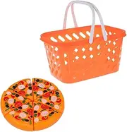 NOLITOY 1 Set Pretend Play Shopping Basket with Simulation Pizza Portable Grocery Basket for Role Play Game for Preschool Developmental Fun