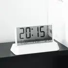 12/24H Transparent Alarm Clock LCD Digital Table Clock New Desktop Clock