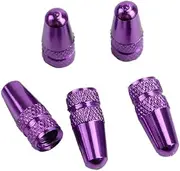 5 Pcs Purple Bike for Bike Fixie for MTB Presta Wheel Rim Tyre Stem Air Valve Caps Dust Cover Tool, Perfect Bike Valve Caps Bike Accessories