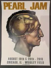 Pearl Jam Chicago Wrigley Field 2018 Poster Moon Patrol Vedder